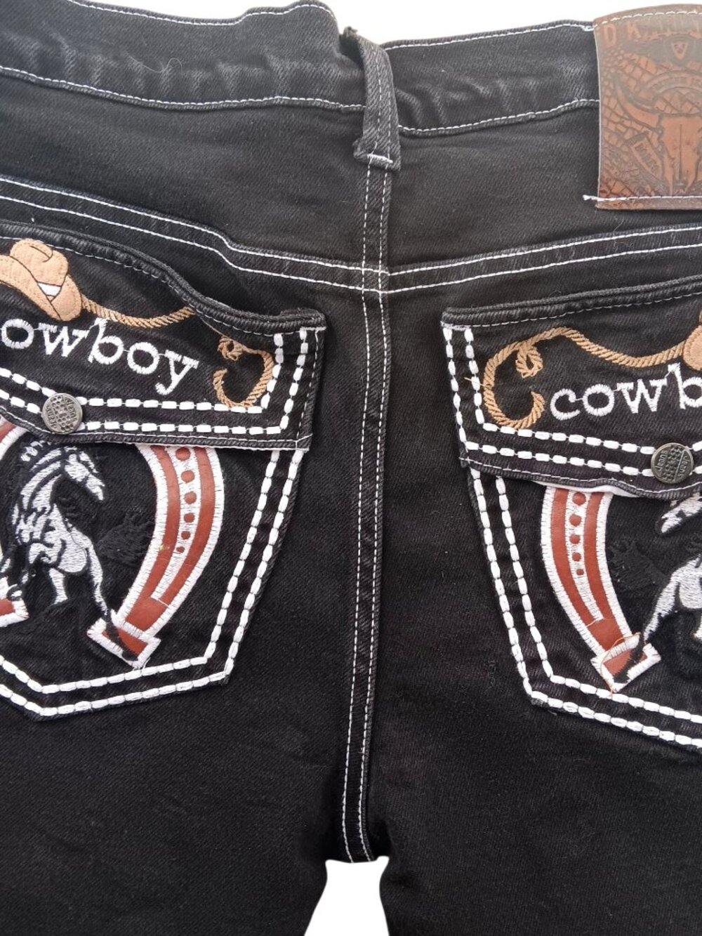 Rare Mexican Cowboy Jeans Dkariatnastex Embroidered Western 32x29 34x29 32W